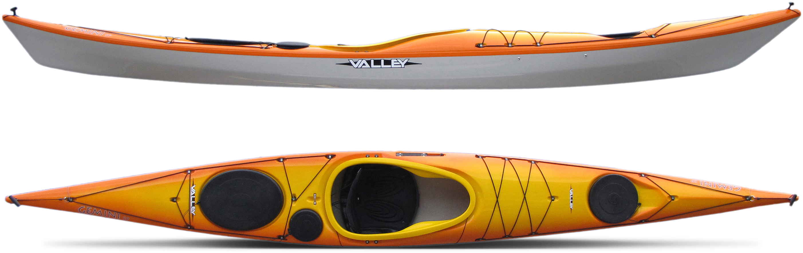 Orange Valley Sea Kayak Topand Side View