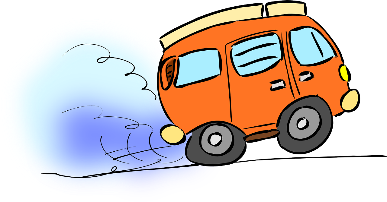 Orange Van Cartoon Illustration