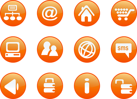 Orange Web Icons Set