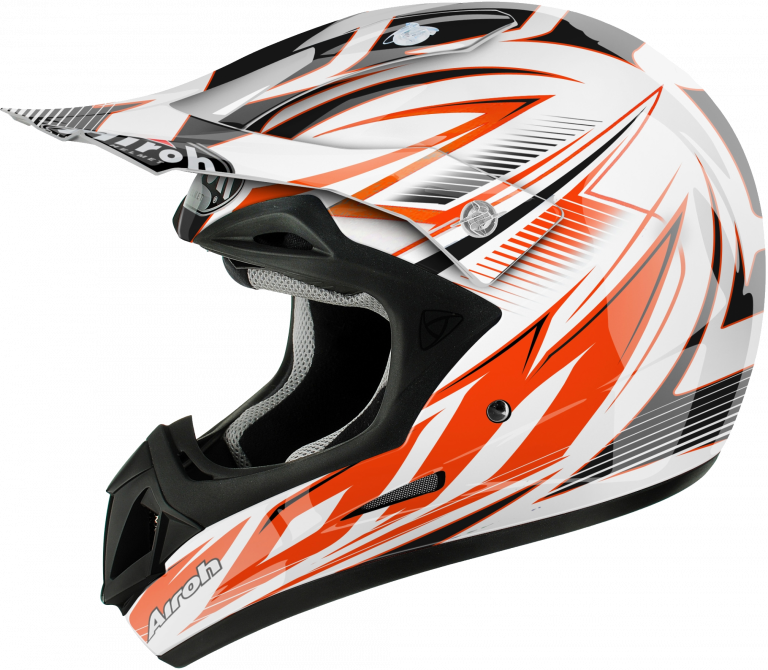 Orange White Motorcycle Helmet Design