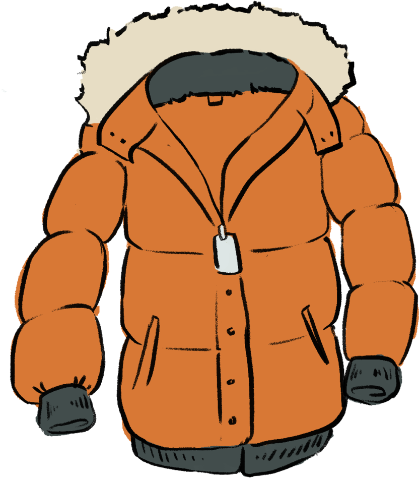 Orange Winter Coat Illustration