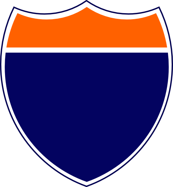 Orangeand Blue Shield Graphic