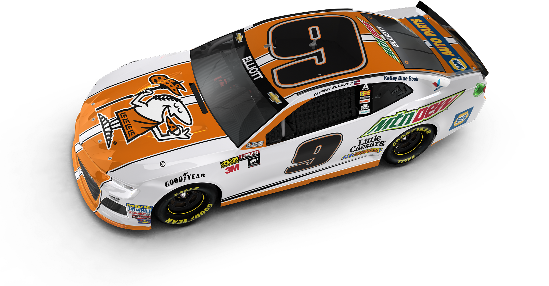 Orangeand White Race Car Number9