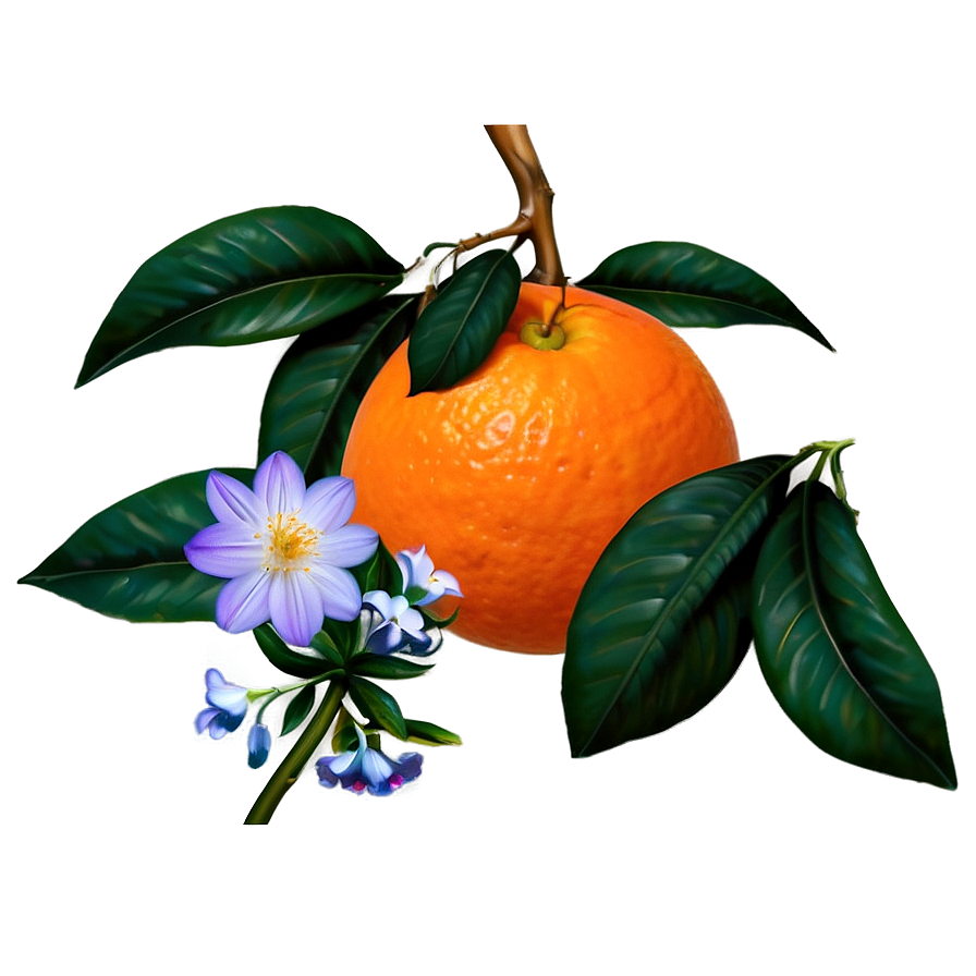 Oranges And Flowers Png Pvk48