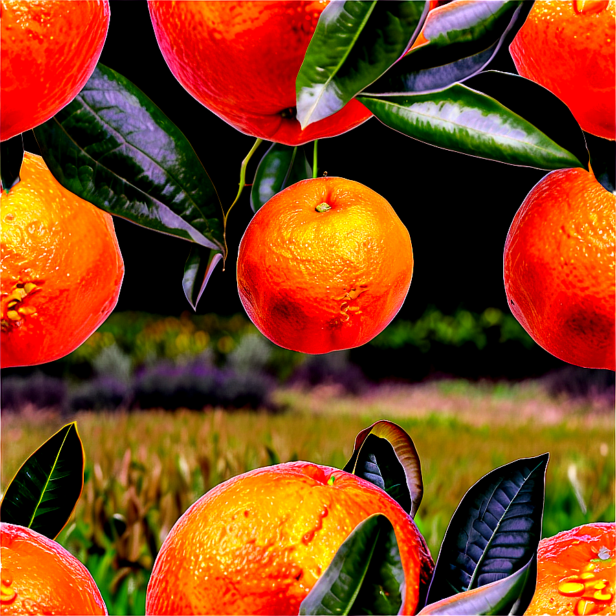 Oranges In Field Png Doc