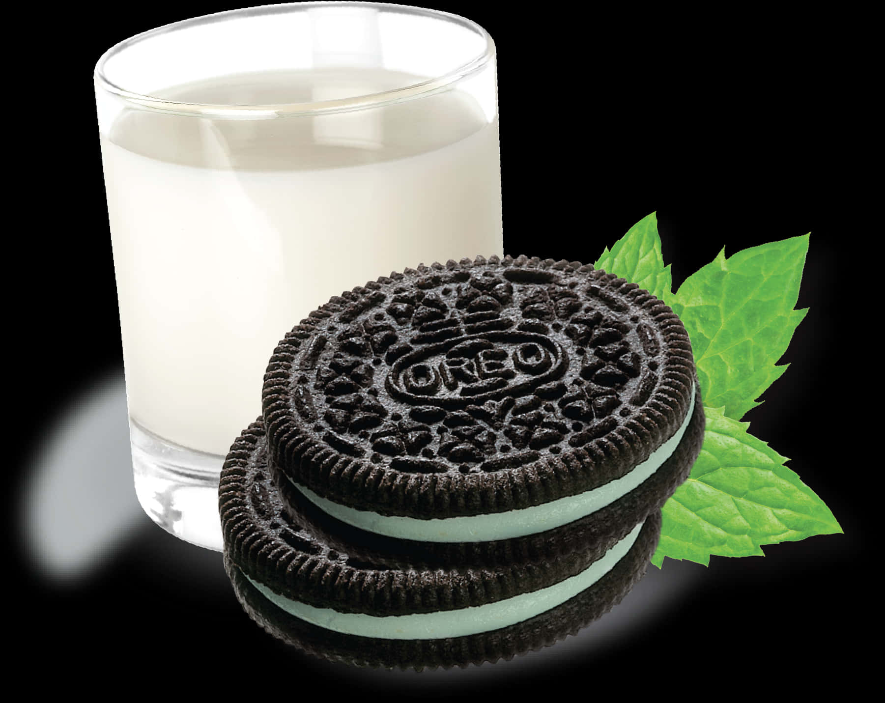 Oreo Cookiewith Milk Glass