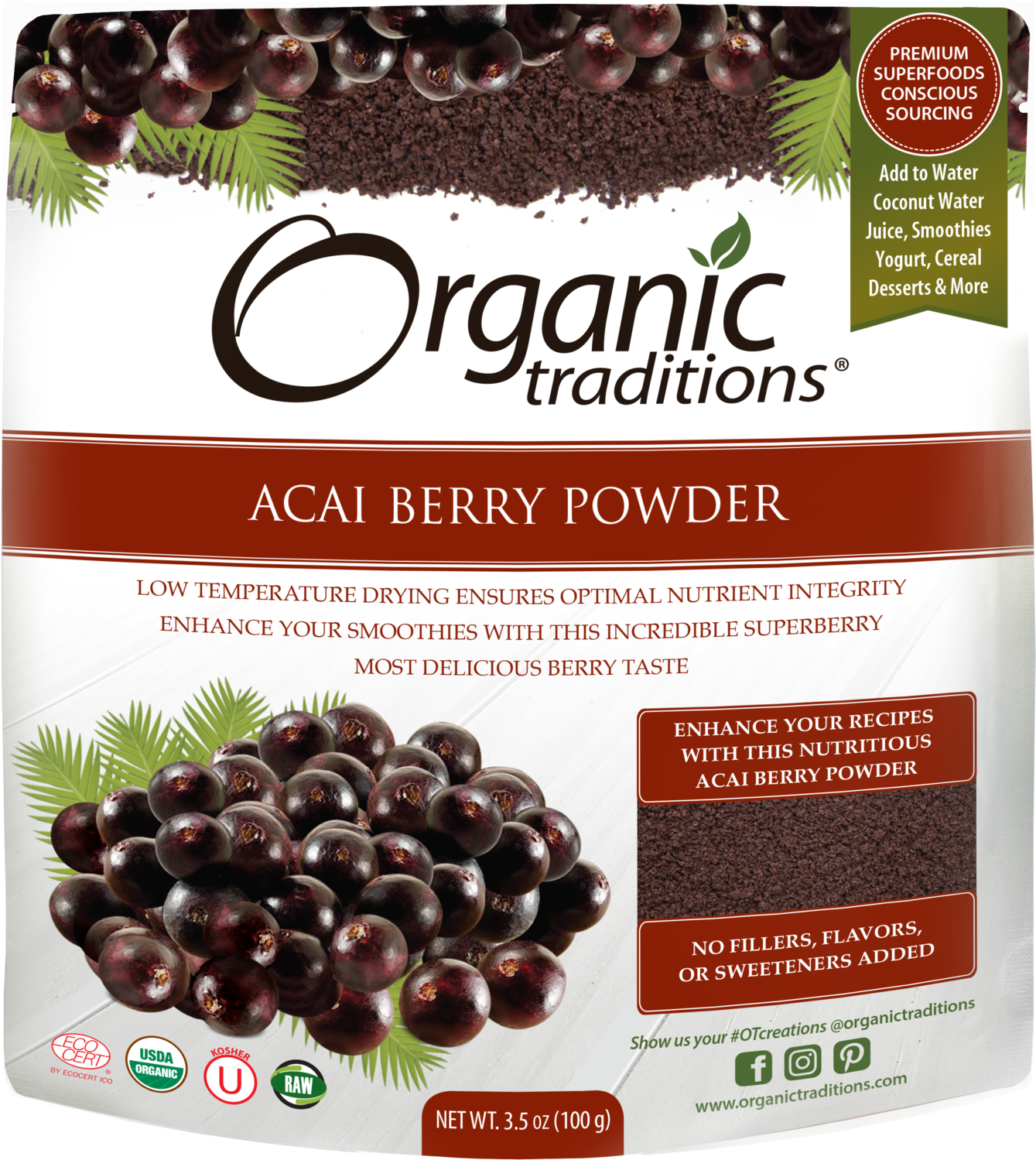 Organic Acai Berry Powder Product Packaging