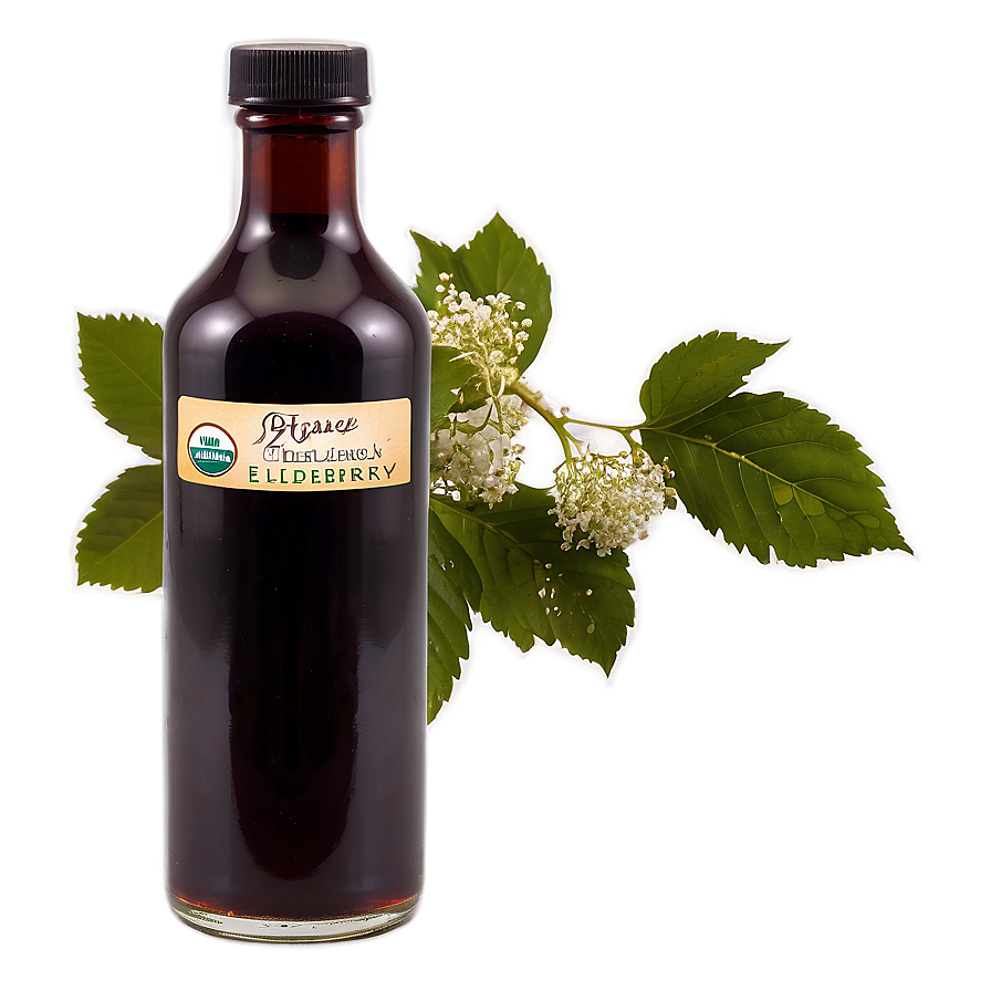 Organic Elderberry Syrup Bottle Png Tte