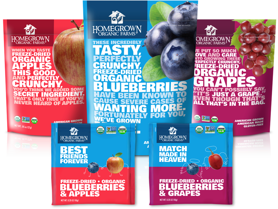 Organic Freeze Dried Fruit Packages