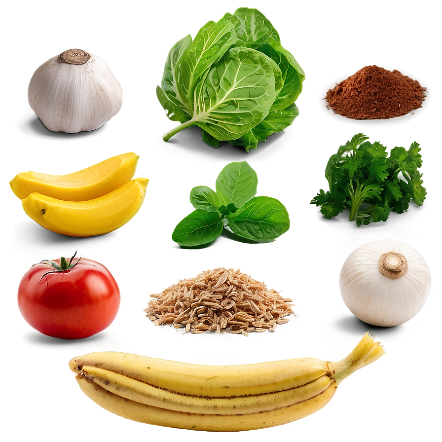 Organic Ingredients Selection Png Typ