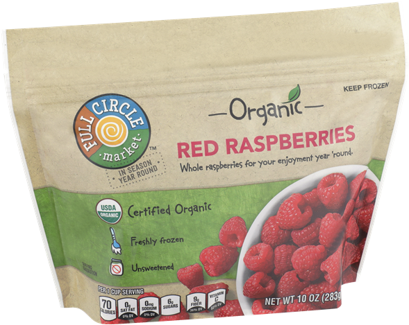 Organic Red Raspberries Frozen Food Package