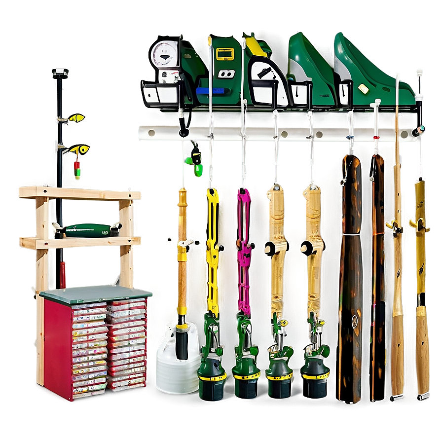 Organized Fishing Gear Garage Png 69