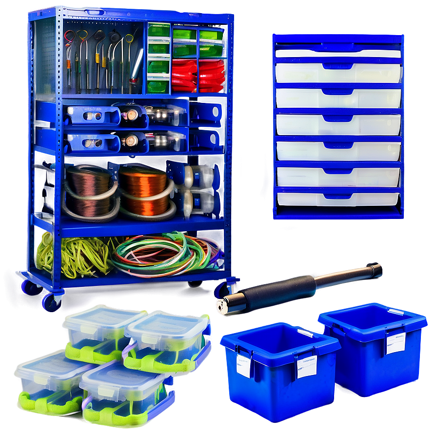 Organized Fishing Gear Garage Png 7