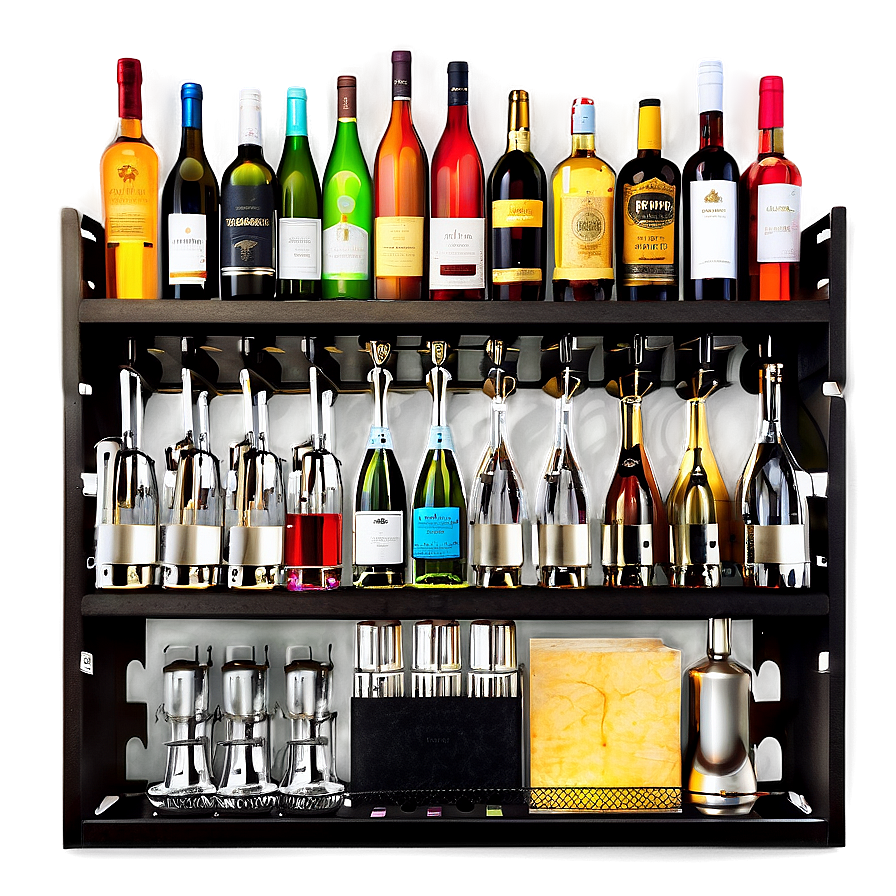 Organized Home Bar Shelf Png 06212024