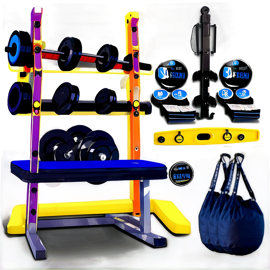 Organized Home Gym Equipment Png Ogq78