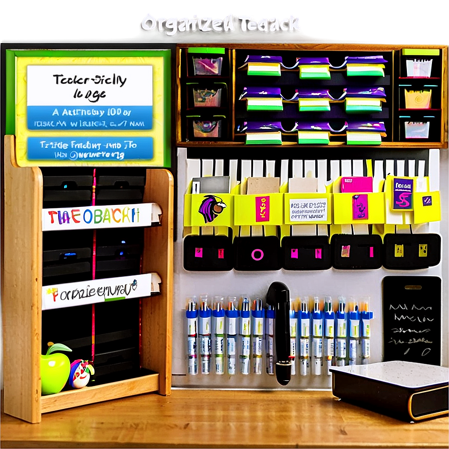 Organized Teacher Desk Png 32