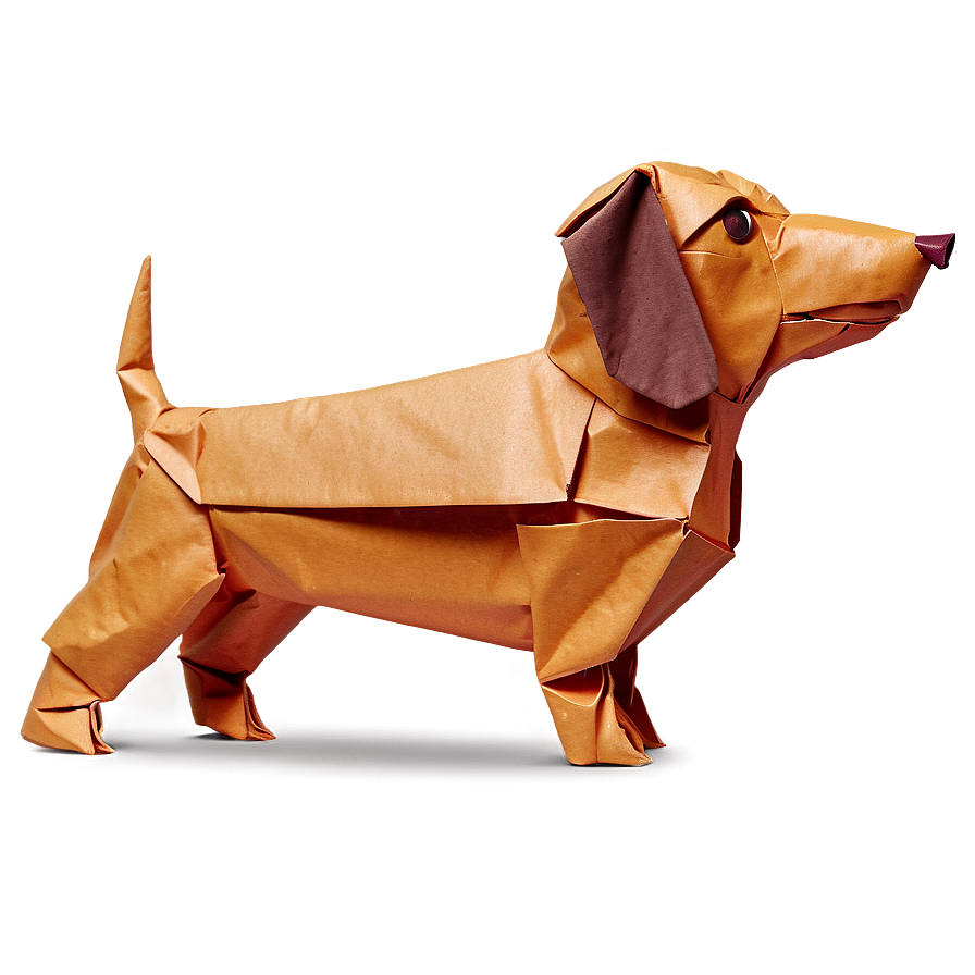 Origami Dachshund Dog Png 06112024