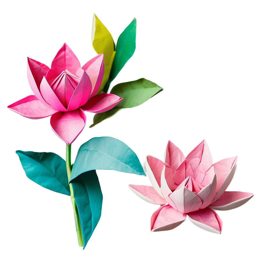 Origami Lotus Flower Elegance Png Xak78