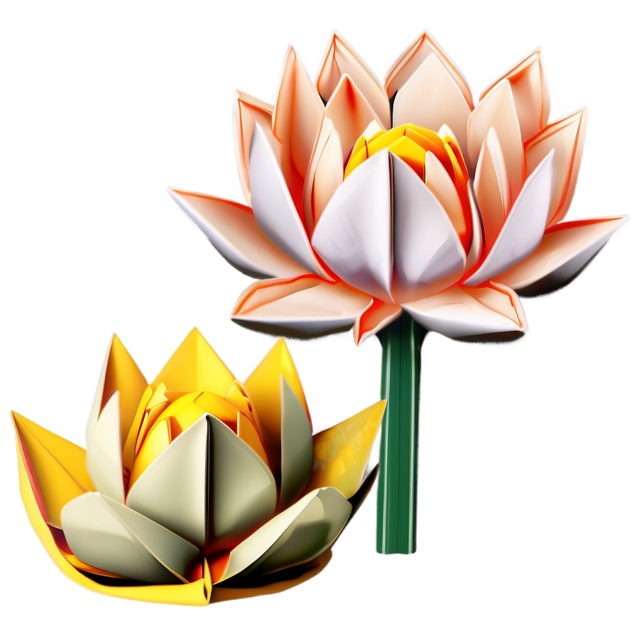 Origami Lotus Flower Elegance Png Xil38