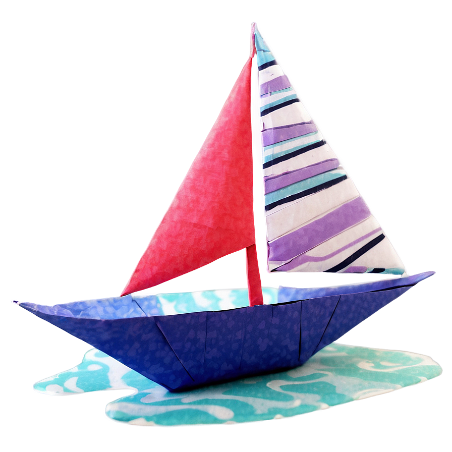 Origami Sailboat Seascape Png Ccb