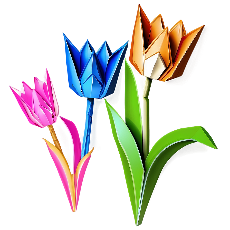 Origami Tulip Bouquet Png 17