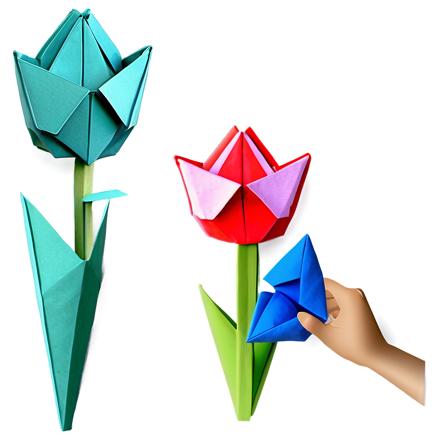 Origami Tulip Bouquet Png Lbn