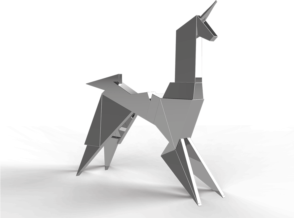 Origami Unicorn3 D Model