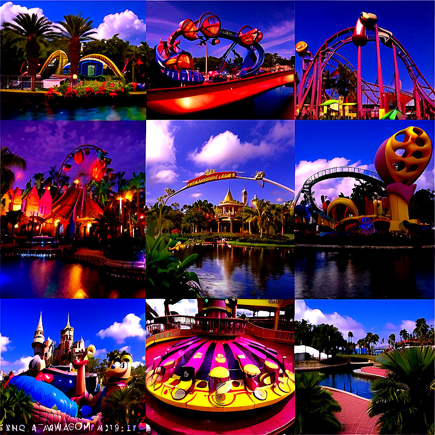 Orlando Theme Parks Collage Png 06252024