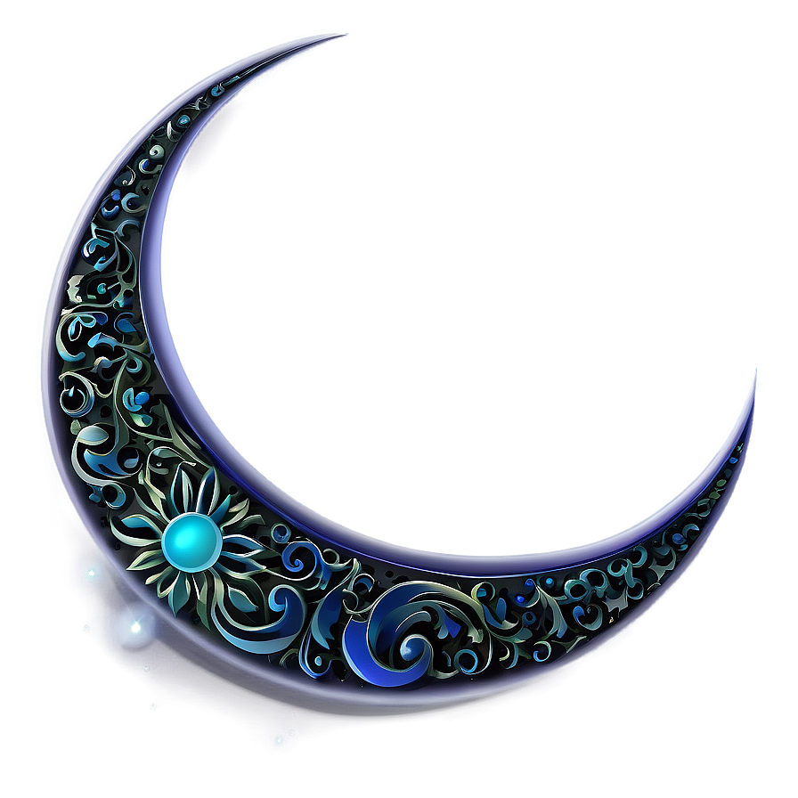 Ornamental Crescent Moon Png 51