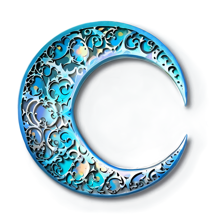 Ornamental Crescent Moon Png 95