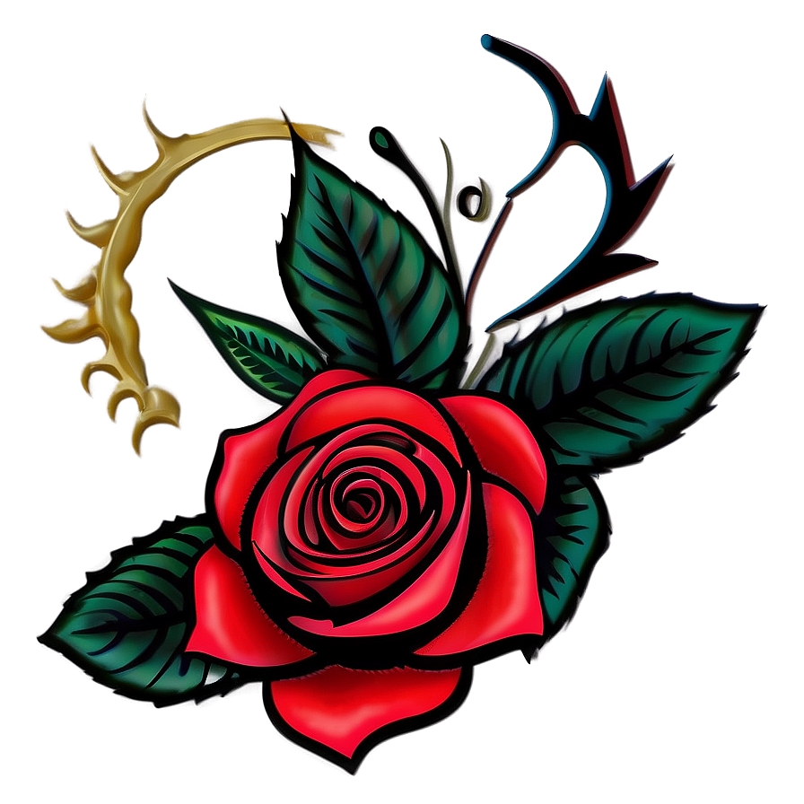 Ornamental Rose Tattoo Image Png Qiw