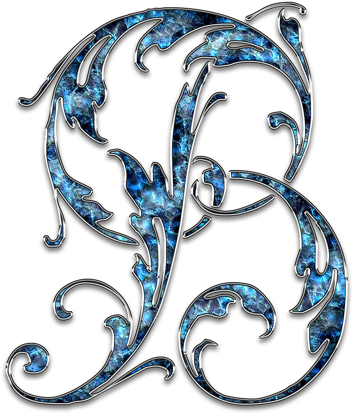 Ornate Blue Letter B