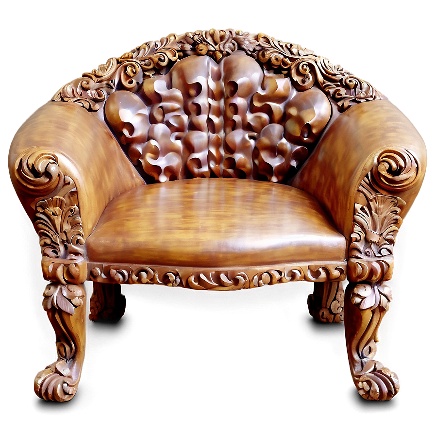 Ornate Carved Wood Armchair Png 06262024