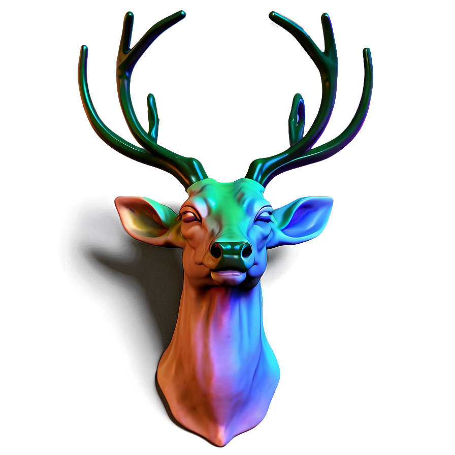 Ornate Deer Head Sculpture Png 44