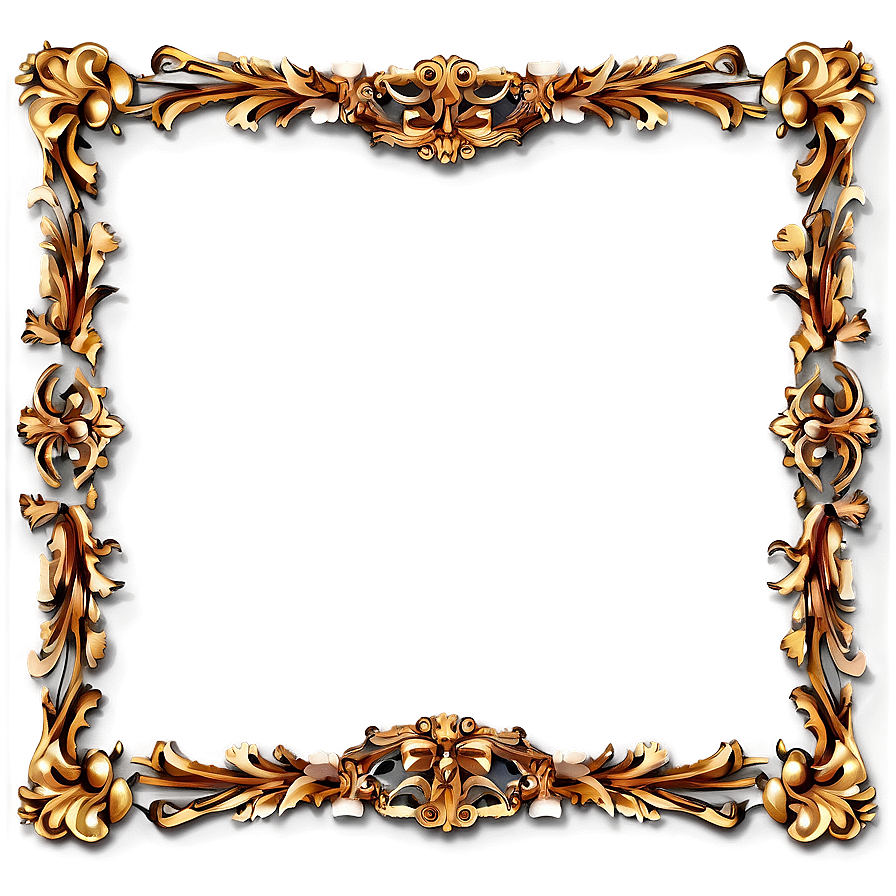 Ornate Gold Frame Art Png 27