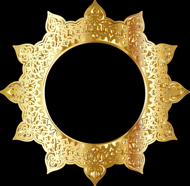 Ornate Golden Frame Circular Design