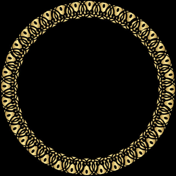 Ornate Golden Skull Round Frame