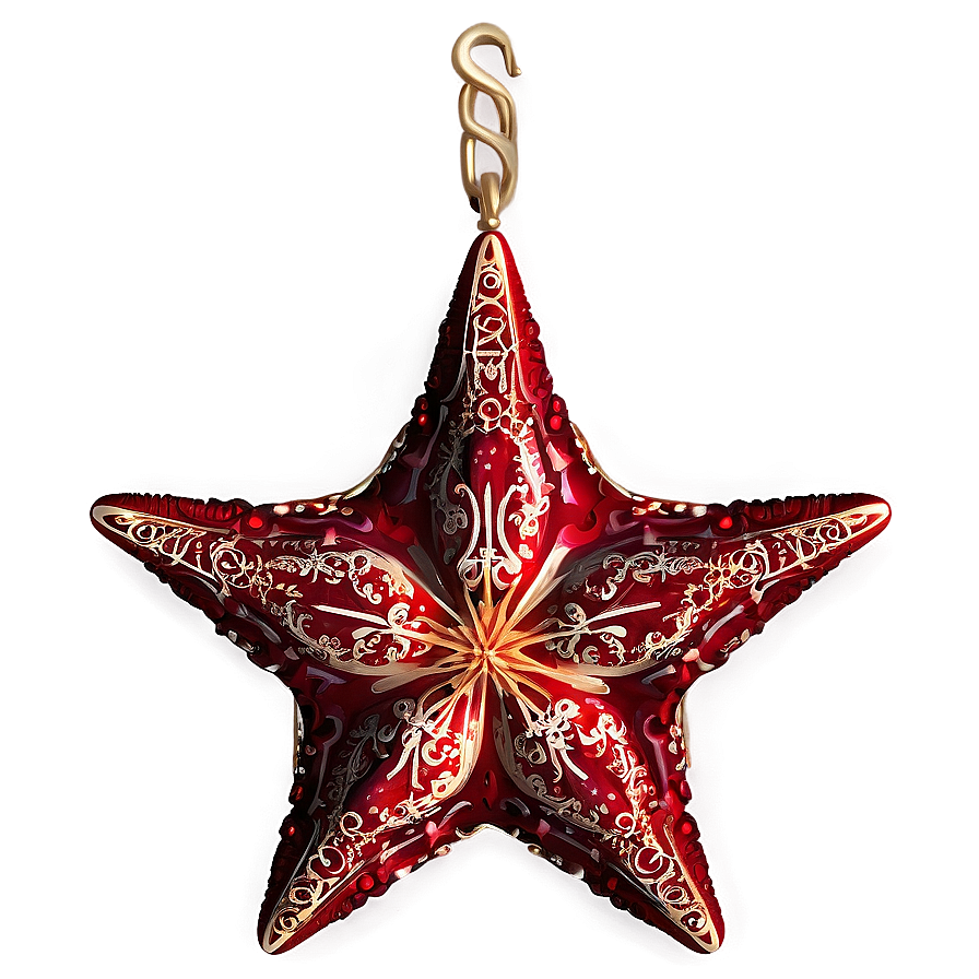 Ornate Red Star Png 65