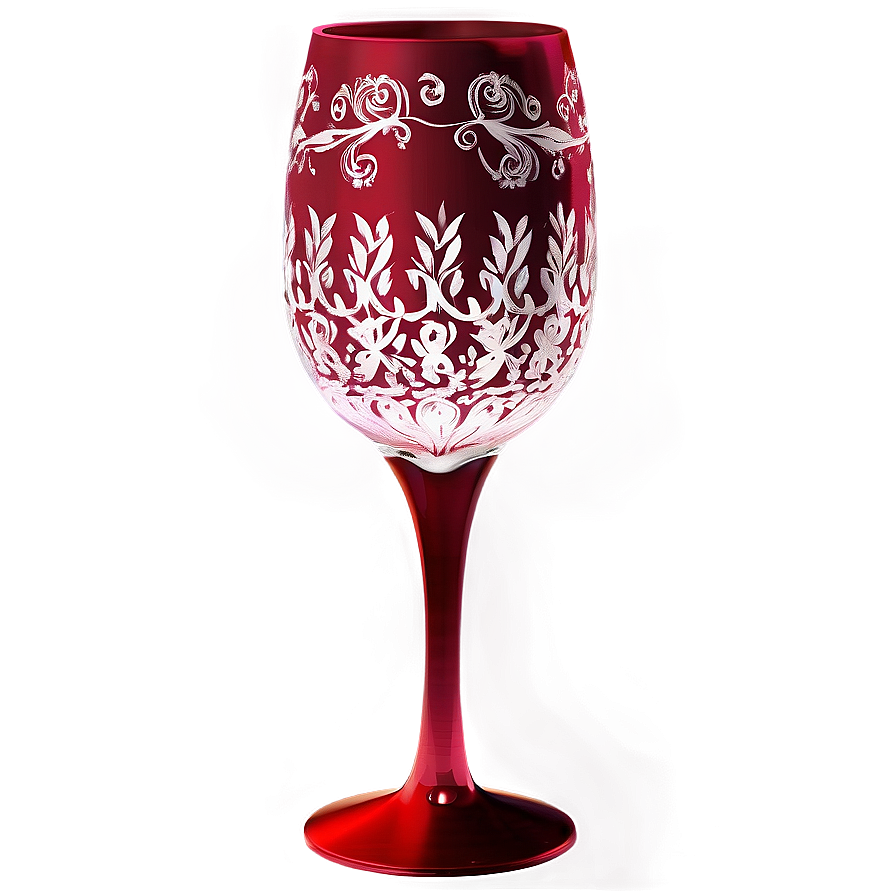 Ornate Red Wine Glass Png Eff