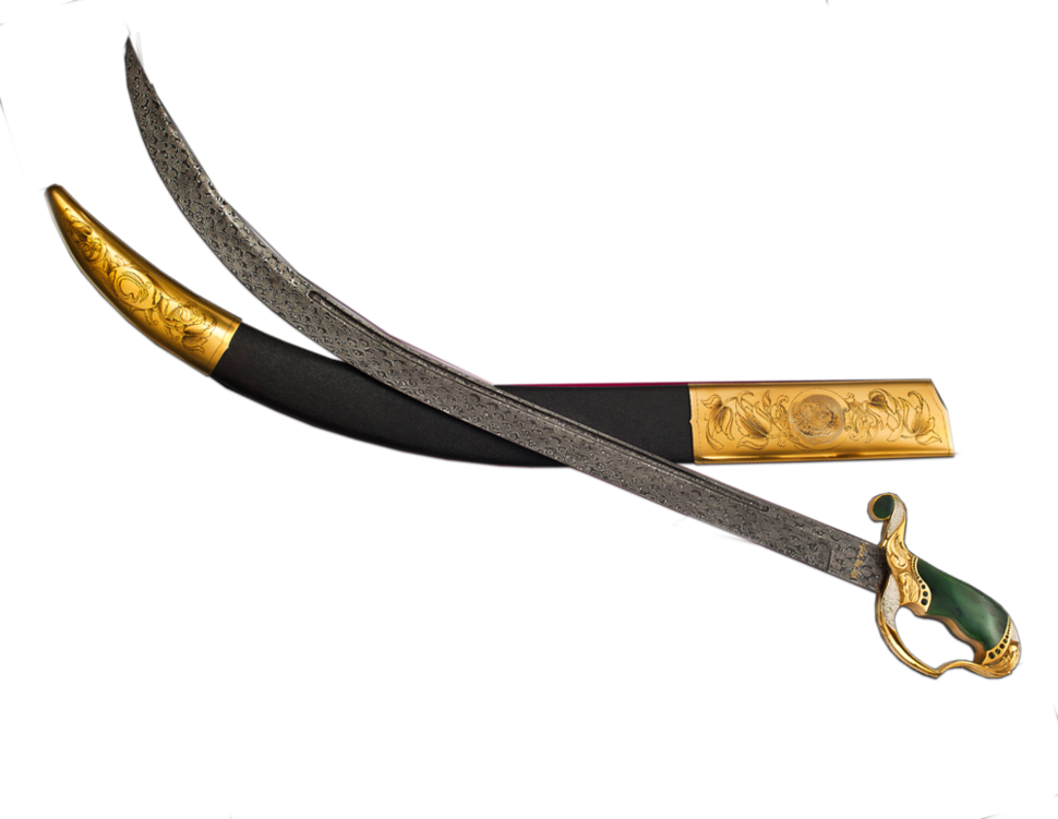 Ornate Scimitarwith Golden Hilt