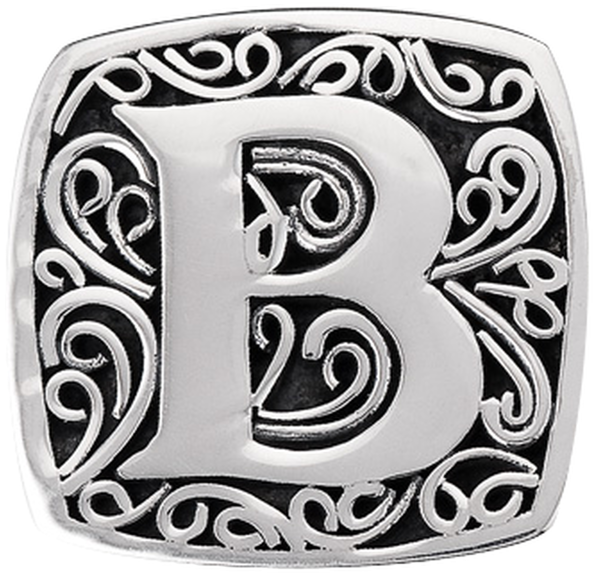 Ornate Silver Letter B Charm