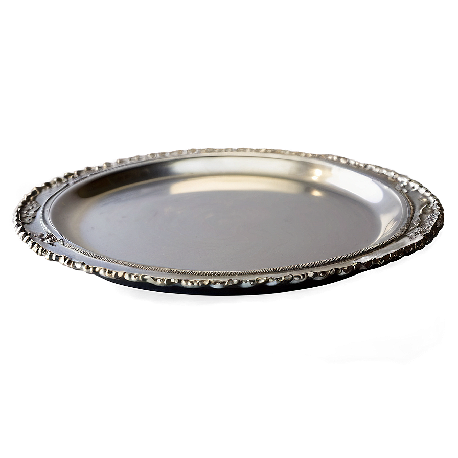 Ornate Silver Platter Tray Png 83