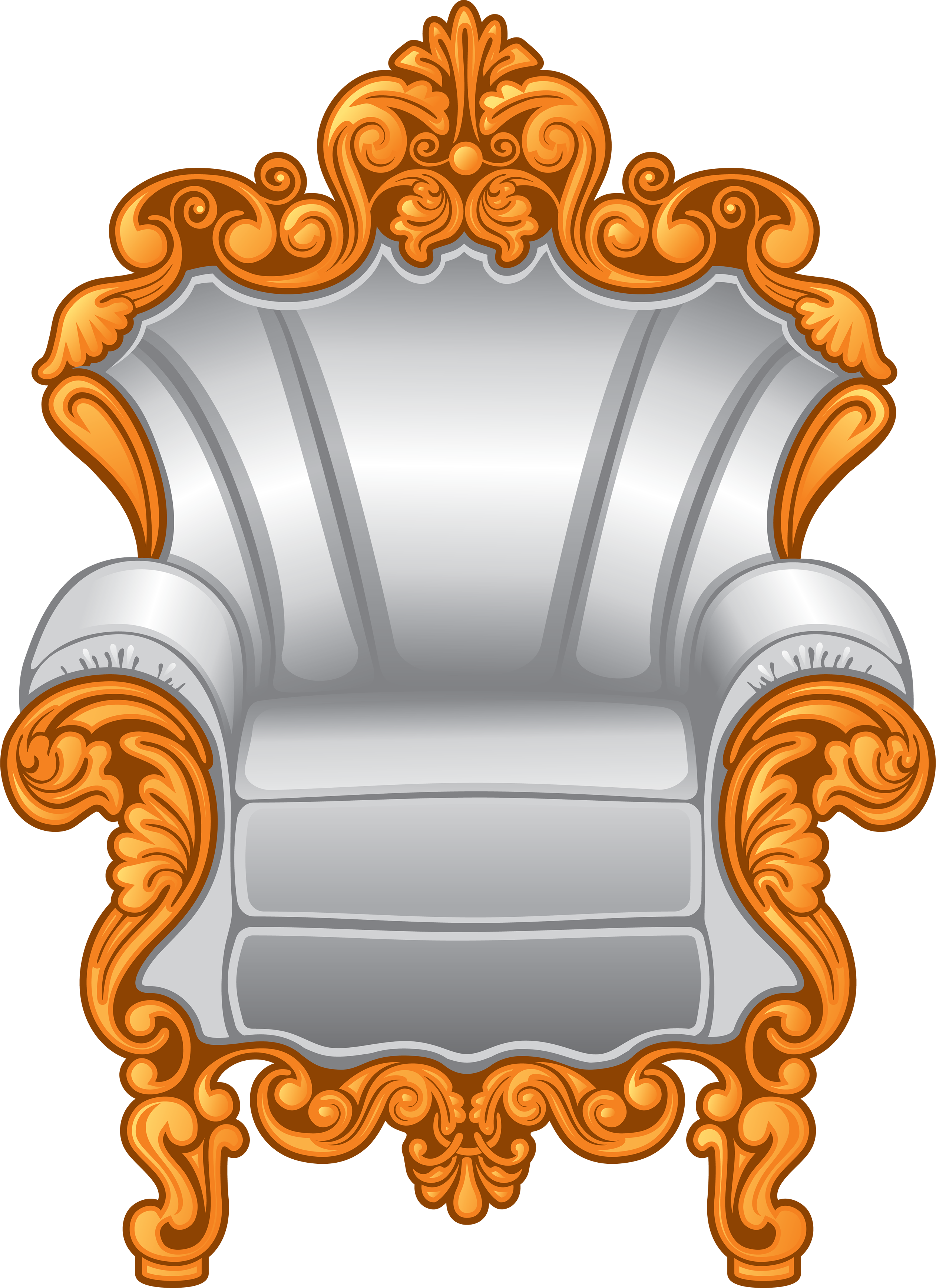 Ornate Silverand Gold King Chair