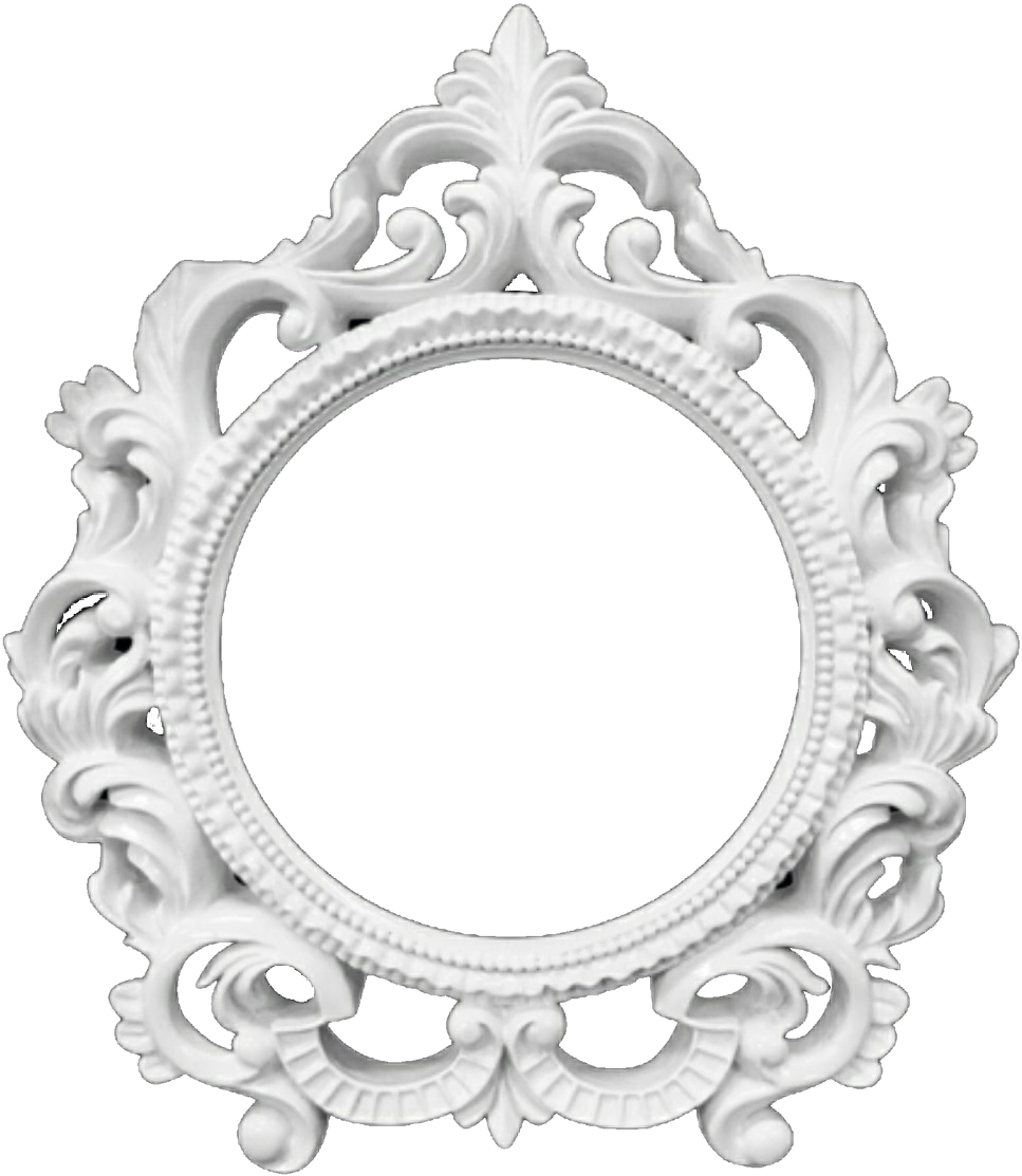 Ornate White Frame Transparent Background