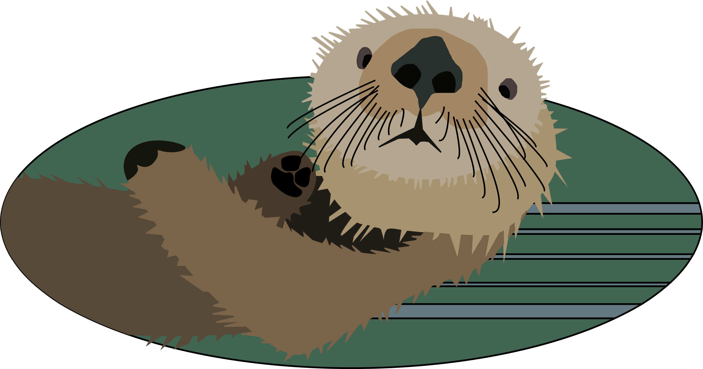 Otter On Surfboard Illustration