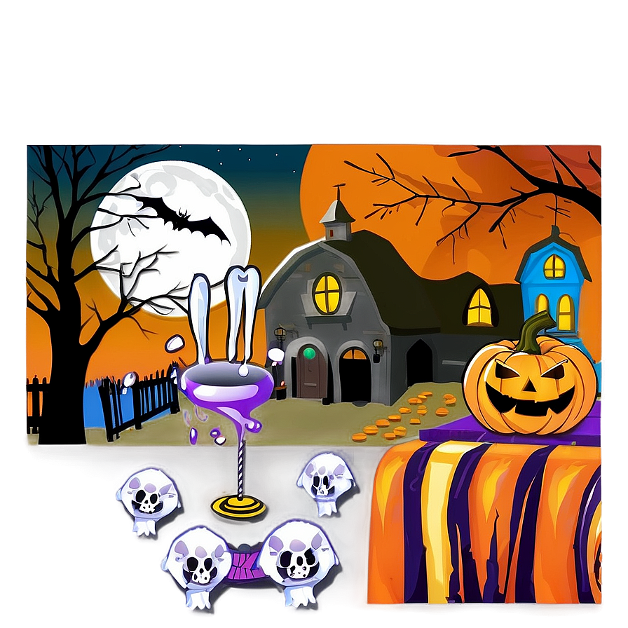 Outdoor Halloween Party Setup Png Stx57