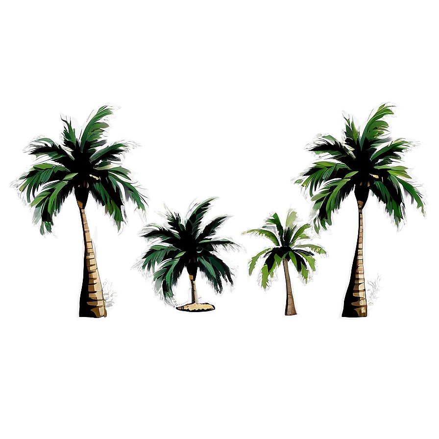 Outline Of Palm Trees Png Gus