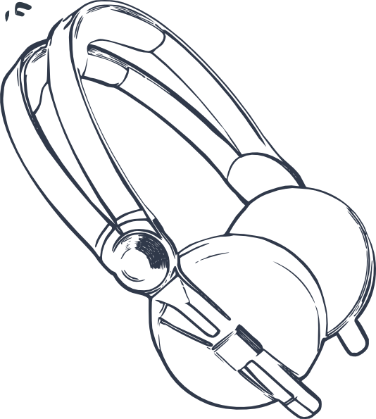 Over Ear_ Headphones_ Icon_ Sketch