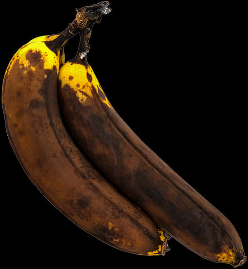 Overripe Bananas Black Background