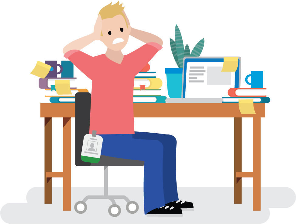 Overwhelmed Office Worker Stress